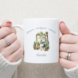 Taza De Café Crear una cita motivacional estilo boho