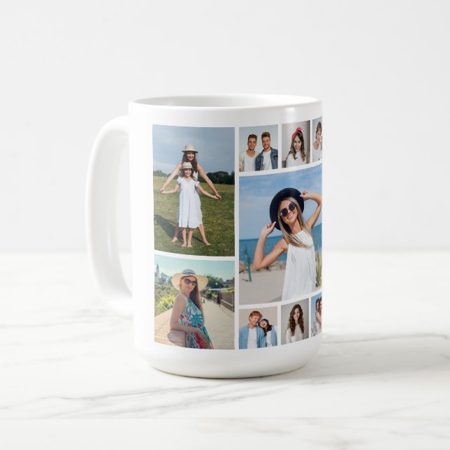 Taza De Café Create Your Own 11 Photo Collage (Anverso izquierdo)