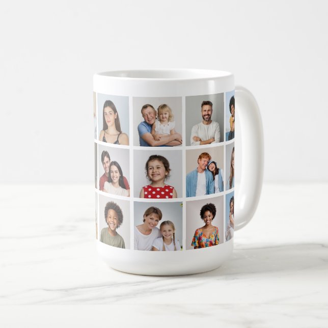 Taza De Café Create Your Own 21 Photo Collage  (Anverso derecho)