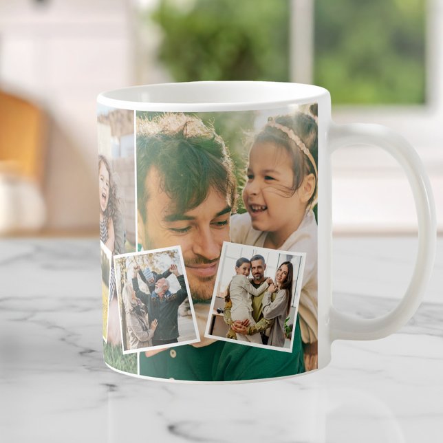 Taza De Café Create Your Own Custom 8 Photo Collage (Subido por el creador)