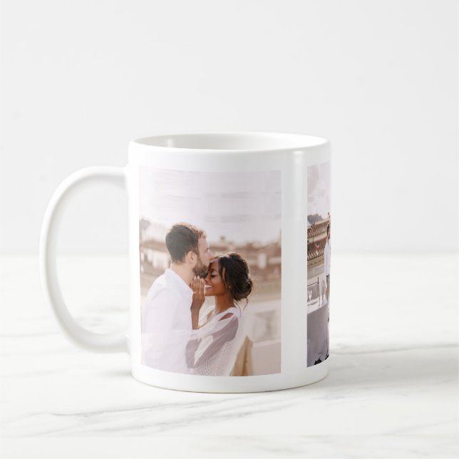 Taza De Café Create Your Own Photo Collage Wedding Newlywed   (Izquierda)