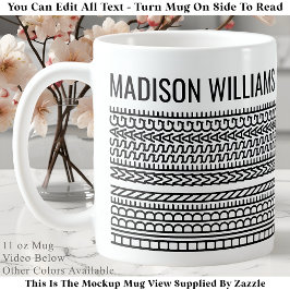 Taza De Café Create Your Own Short Hidden Message & Name 105B