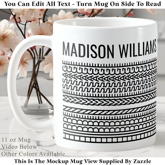 Taza De Café Create Your Own Short Hidden Message & Name 105B (Subido por el creador)