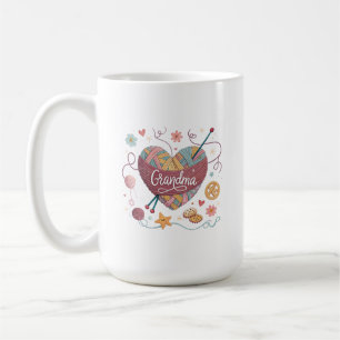Taza De Café Creativa Abuela Heart Yarn Diseño Familiar Whimsic