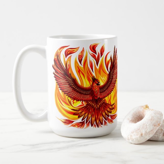 Taza De Café Creatura mitológica inmortal de Phoenix (Con donut)