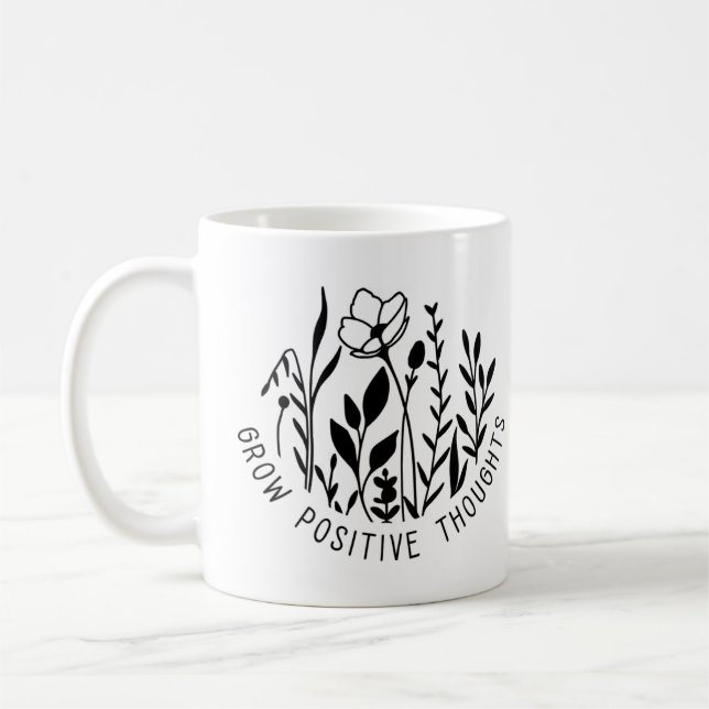 Taza De Café Crecer el juego de pensamientos positivos (Izquierda)