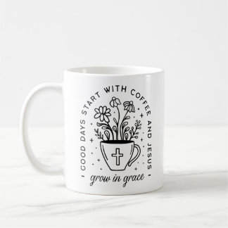 Taza De Café Crecer en gracia café y citas cristianas de Jesús