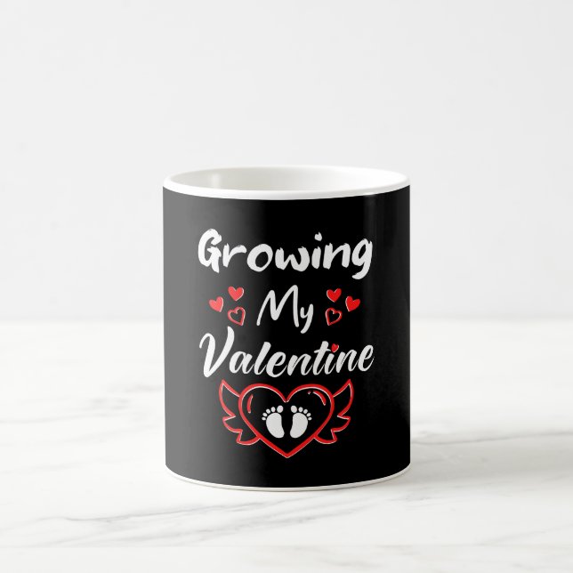 Taza De Café Crecer mi San Valentín - Invitación de embarazo su (Centro)