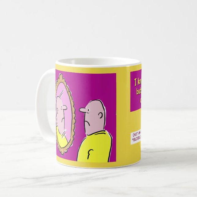 Taza De Café Crecer Viejo. Descripciones alternativas. (Anverso izquierdo)