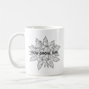 Taza De Café Creces Chica Jardinería divertida