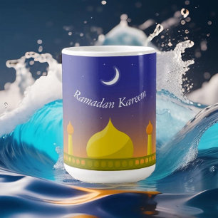 Taza De Café Creciente Islámico Ramadan Kareem Arte Tipográfico