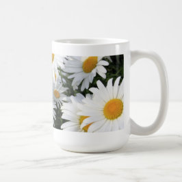 Taza De Café Crecimiento de flores de la margarita blanco