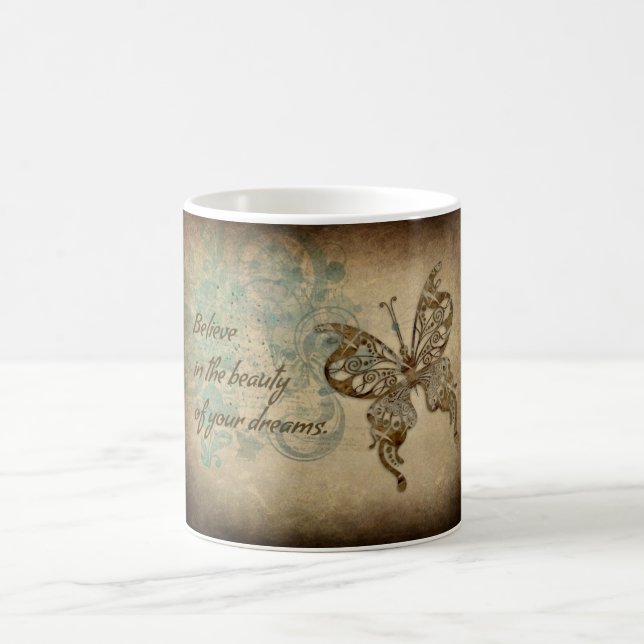 Taza De Café Cree Mariposa (Centro)