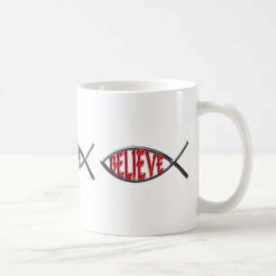 Taza De Café Cree Pez- Rojo