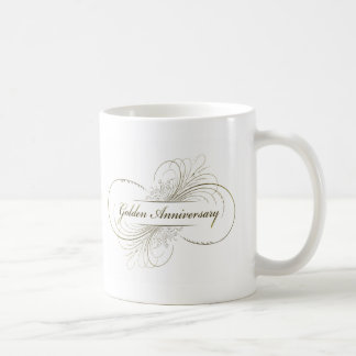Taza De Café Cree su propio diseño de oro del aniversario
