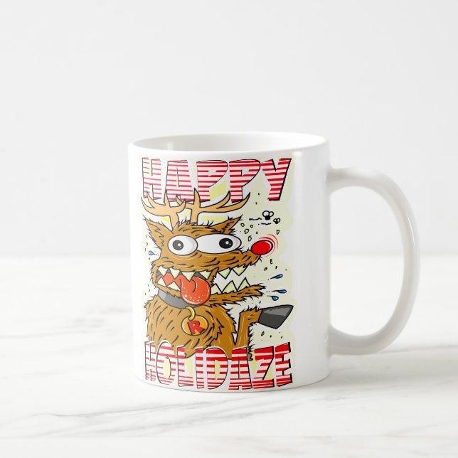 Taza De Café Creekrat Personalizado Studios Happy Holidaze Art (Derecha)