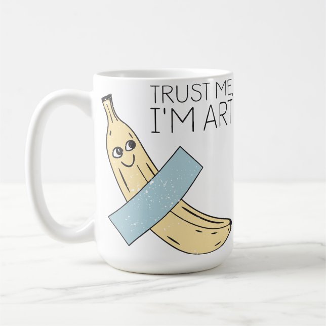 Taza De Café Créeme, soy arte, banana con cinta (Izquierda)