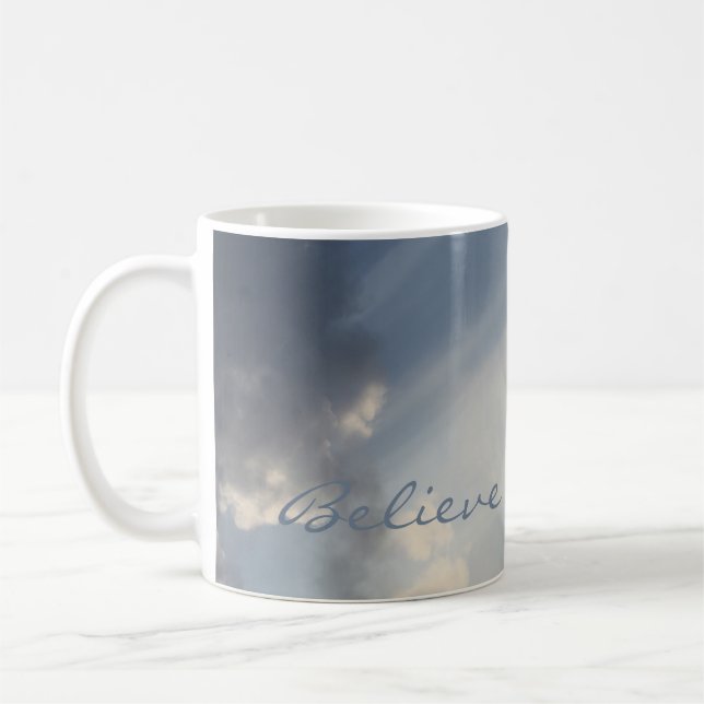 Taza De Café Creencia Inspiradora de nubes blancas de Sunbeam (Izquierda)