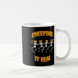 Taza De Café Creeping It Real Skeleteen Halloween Jack'o Lanter