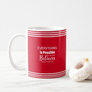 Taza De Café Creer Biblia Verse Fe Cristiana Rojo