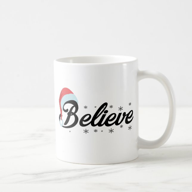 Taza De Café Creer - Creo En Los Navidades De Santa Claus (Derecha)