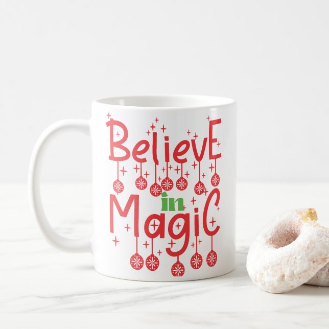 Taza De Café Creer en la cita mágica de los Navidades (Con donut)