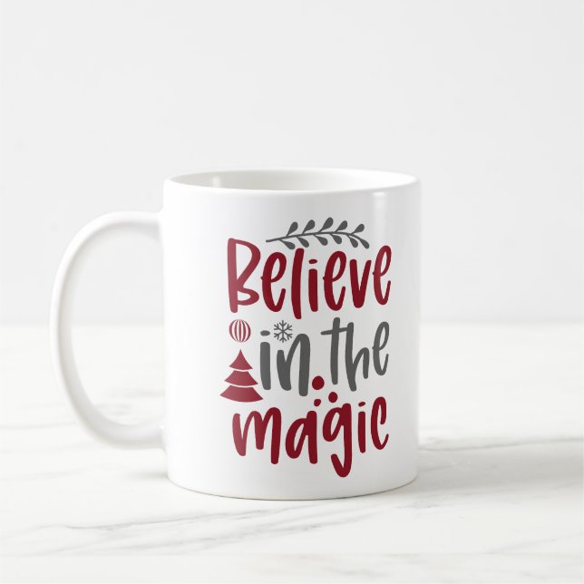 Taza De Café Creer en la festividad de los Navidades mágicos (Izquierda)