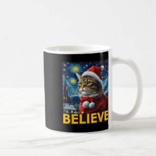 Taza De Café Creer Navidades Shirt Starry Night Van Gogh Cat