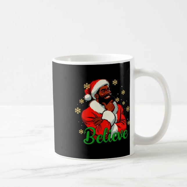 Taza De Café Creer que Black-santa Claus Navidades afroamerican (Derecha)