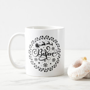 Taza De Café Creer Santa Claus Volando Sleigh