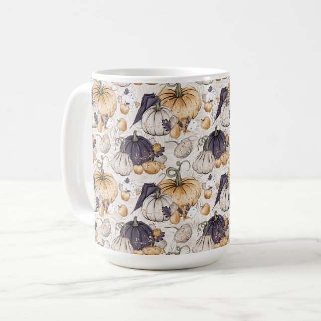 TAZA DE CAFÉ CREMA CON CREMA NARANJA Y PUMPKINS PURPLE (Anverso izquierdo)