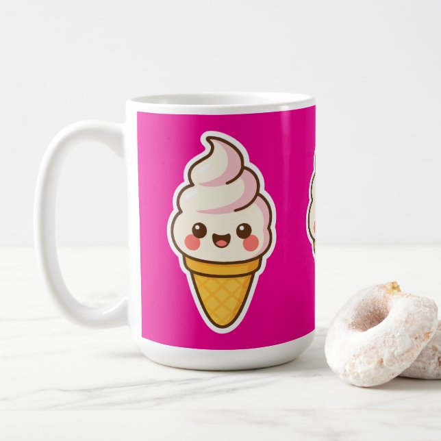 Taza De Café Crema de hielo de Kawaii dulce (Con donut)