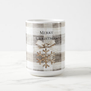 Taza De Café Crema de rayas de plástico Navidad copo de nieve
