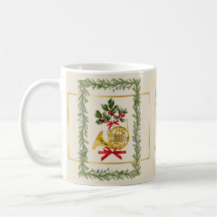 Taza De Café Crema Irlandesa de Navidad de Trompa Francesa Eleg