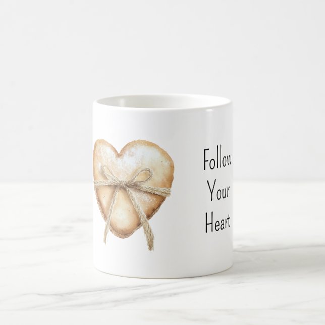 Taza De Café Crema Sigue Tu Corazón (Centro)
