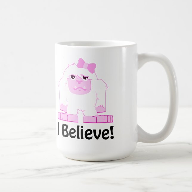 Taza De Café Creo al chica lindo Yeti del dibujo animado (Derecha)