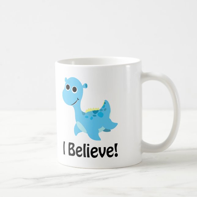 Taza De Café ¡Creo! Cute Blue Nessie (Derecha)