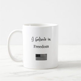 Taza De Café Creo en la libertad de peluca