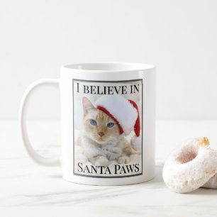 Taza De Café Creo En Santa Paws Se Trata De Un Gato En Santa Ha
