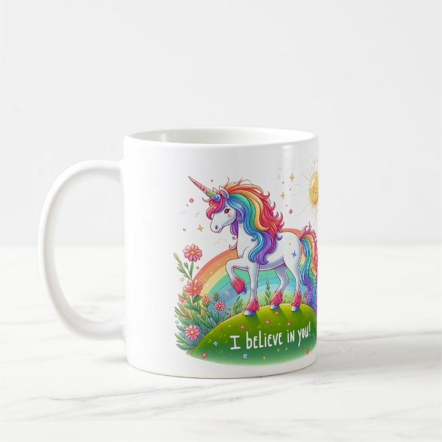 Taza De Café Creo en ti unicorn (Izquierda)
