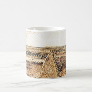 Taza De Café Crepúsculo Costero: Acuarela de la Playa de Ardros