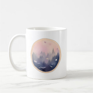 Taza De Café Crepúsculo místico del bosque