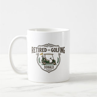 Taza De Café Crest de Carrito de Golf Personalizado para Jubila