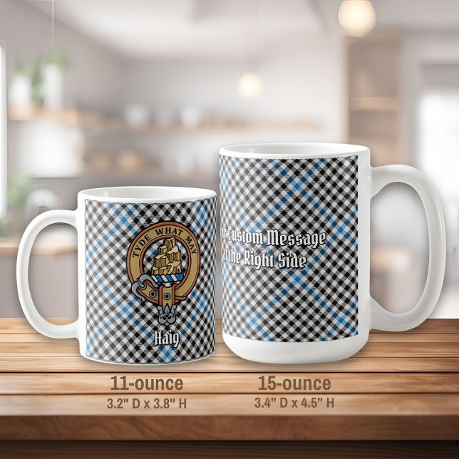 Taza De Café Crest de Clan Haig sobre Tartán de Cuadros (Subido por el creador)