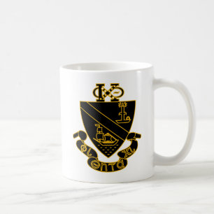 Taza De Café Crest de Phi Chi Theta   Oro y Negro