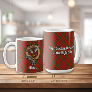 Taza De Café Crestá de Clan Munro sobre Tartán