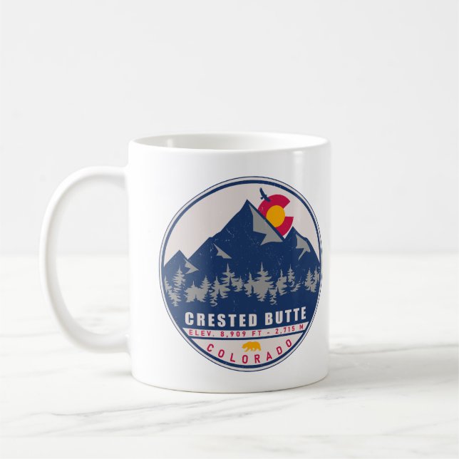 Taza De Café Crested Butte Colorado Retro Sunset Souvenirs (Izquierda)