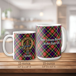 Taza De Café Crestón del Clan Christie sobre Tartán