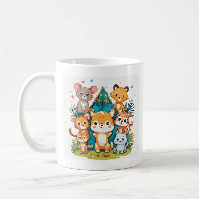 Taza De Café "Cría de zoológicos: juguetones de animales para n (Izquierda)