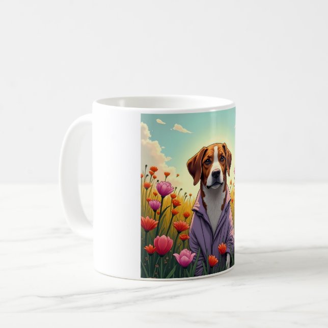 Taza De Café Cría morada en flor (Anverso izquierdo)